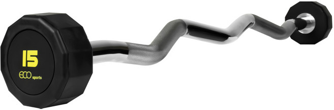 에코스포츠 프리미엄 고정식바벨 세트 헬스장 홈짐, 1개, 컬바, 15kg