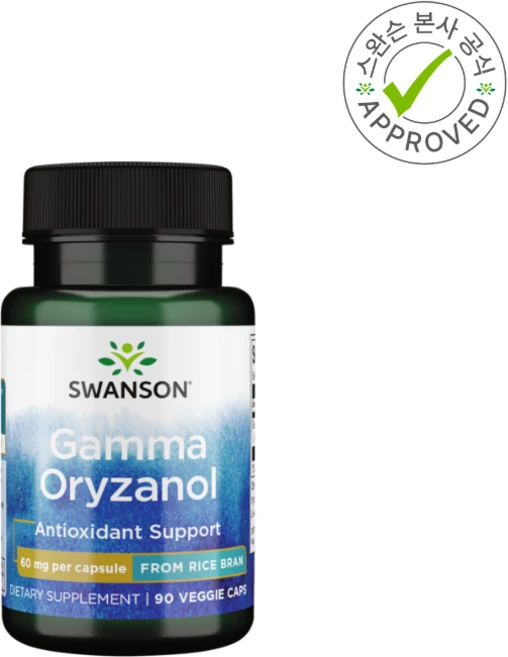 스완슨 감마 오리자놀 60mg 식물성 베지캡슐 90정 Swanson Gamma Oryzanol 90 Veggie Caps, 단품, 1개 - 쿠팡