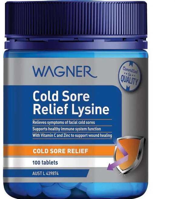 호주 와그너 Wagner Cold Sore Relief Lysine Tablets 콜드 소어 릴리프 라이신, 1개, 100정