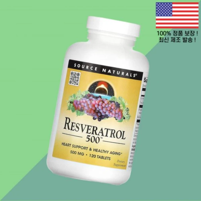 소스 내추럴스 레스베라트롤 라스베라트롤 레스베라톨 레즈베라트롤 500 500mg 120정 Source Naturals Resveratrol 120 Tablets - 쿠팡