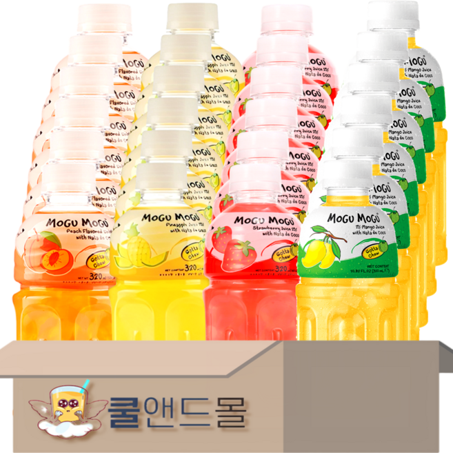 [쿨앤드몰] 모구모구 4종혼합 (복숭아 +파인애플 +딸기 +망고 ), 320ml, 24개