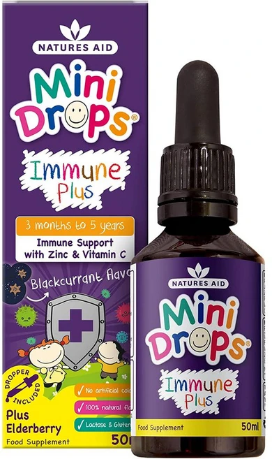 영국 네이처스 에이드 natures aid Immune Plus 유아 어린이 이뮨 플러스 드롭스 블랙커런트맛, 1개 - 쿠팡