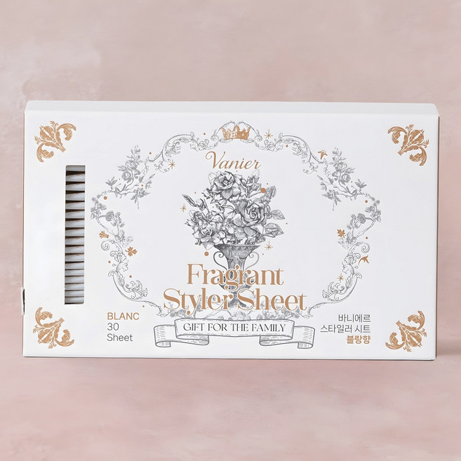 바니에르 스타일러 의류관리시트 에어드레서 블랑향 30매