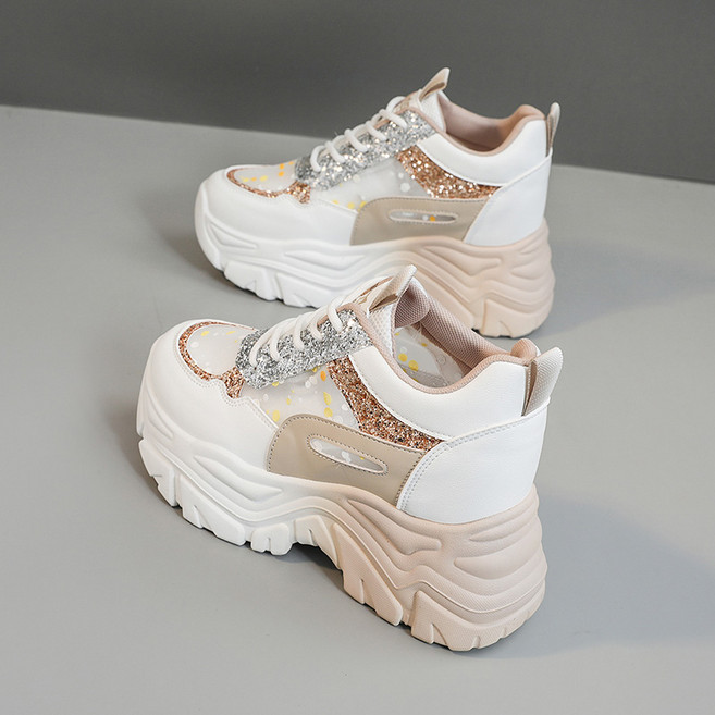 큐와이 여름 여성 통굽 스니커즈 키높이 운동화 9cm