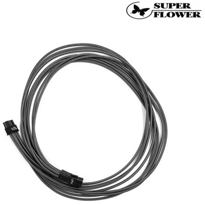 슈퍼플라워 SuperFlower MOD CPU(4+4)핀 케이블 (메탈블랙 0.75m), 1개