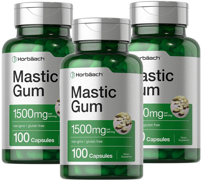 Horbaach Mastic Gum 미국 호바흐 매스틱 검 100정(33일분) [ 1병/2병/3병 택1], 100정, 3개