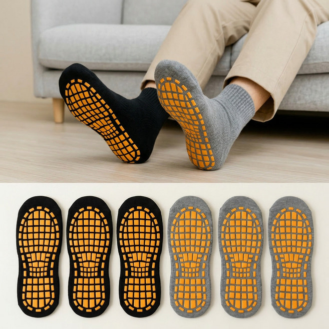 부모님 어르신 요양원 노약자 노인 미끄럼방지 양말 논슬립삭스 효도양말 6켤레 세트