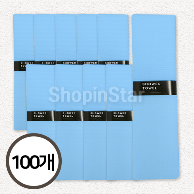 데일리바스 일회용 샤워타월, 100개, 블루, 1개입