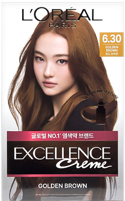 로레알 엑셀랑스 크림 염색약 6.30 골드브라운, 1개