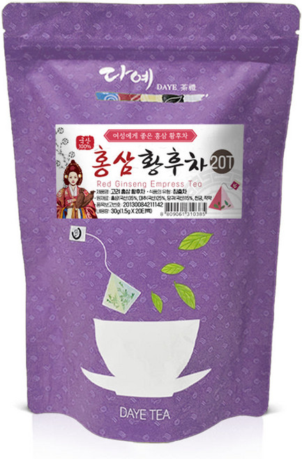 [본사직영] 다예 맛있는 홍삼 황후차 삼각티백, 1.5g, 10개, 20개입