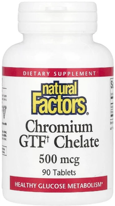 내추럴팩터스 GTF 크로뮴 킬레이트 500mcg 90정 크롬 Chromium, 단품, 1개 - 쿠팡