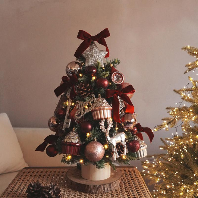 에스이스타 크리스마스장식풀세트, 1개, 레드 벨벳 보우노트 케이크 35cm