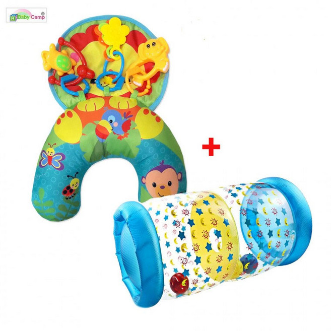 베이비캠프 놀이 터미타임 배밀이 딸랑이 소근육발달, 1세트, 배밀이 + 딸랑이