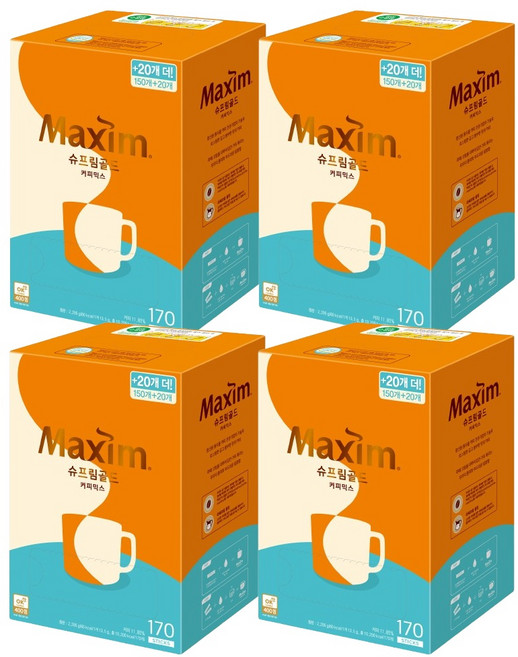 맥심 슈프림골드 커피믹스, 14g, 170개입, 4개