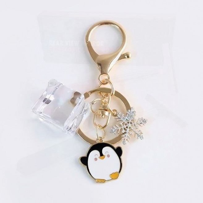 펭귄 키링 동물 열쇠고리 실리콘 가방 장식 소품 키홀더 캐릭터, 1개, 얼음펭귄 키링(273)