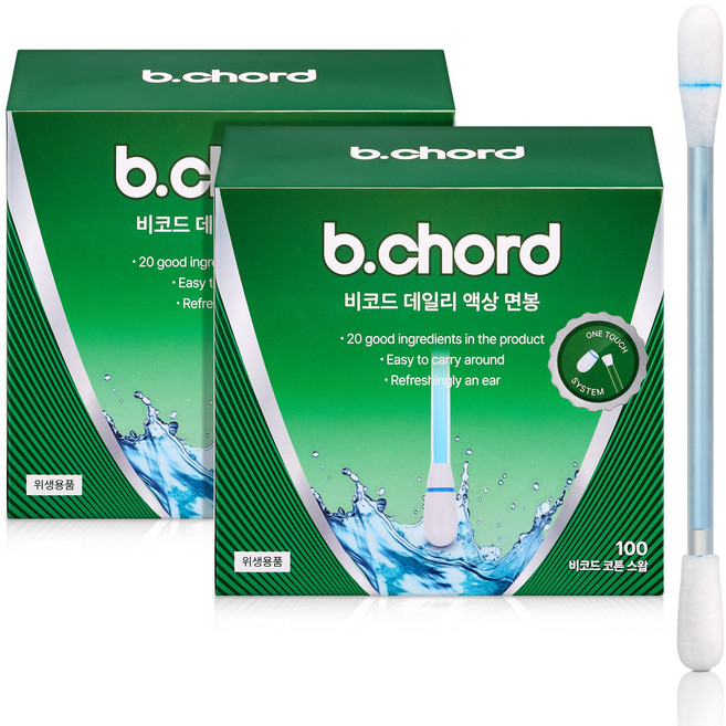 100개입x2개 비코드 액상 면봉 일회용 개별포장 귀지 청소 위생, 1개, 200개입