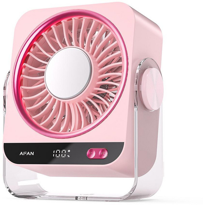 AIFAN 空調扇 半導體製冷USB充電小風扇, 制冷款粉色, 143*57*169mm