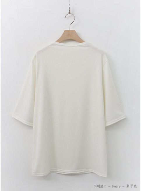 아이엠수 여성용 로즈 반목 5부 티셔츠