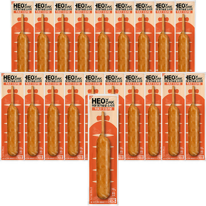 허닭 닭가슴살 소시지 후랑크 오리지널 70g, 20개