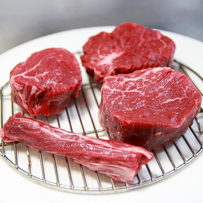 [이겼소] 국내산 냉장 안심 소고기 400g 스테이크용 로스 구이용, 스테이크용 (3센티 전후), 1개