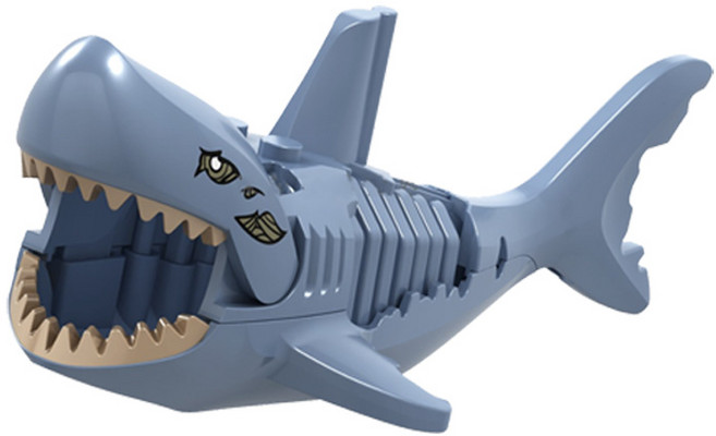 좀비상어 4종 세트 호환블럭 브릭미니피규어 취미/수집/장식/컬렉션용 커스텀 블록피겨, 1개