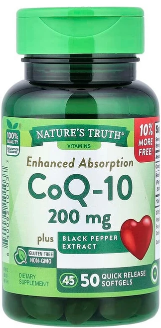 Nature's Truth CoQ-10 플러스 흑후추 추출물 흡수력 강화 200mg 속방형 소프트젤 50정 NTH-10103, 1 - 쿠팡