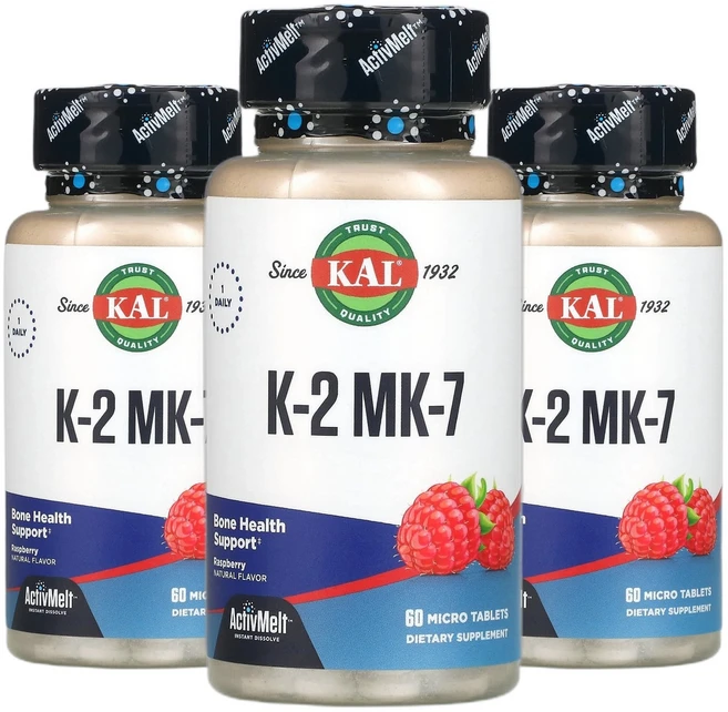 칼 비타민K K-2 MK-7 라즈베리 100mcg 마이크로 정제 60정 2+1, 60회분, 3개 - 쿠팡