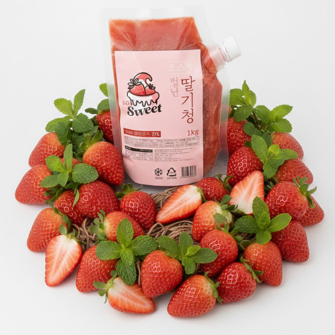 카페용 딸기청 대용량 과일청 딸기라떼용, 1개, 1kg