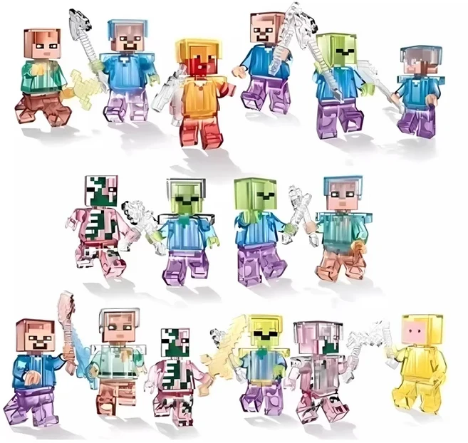 로이땅 몬스터 좀비 호환 투명 블럭 미니 피규어 16종, 1개