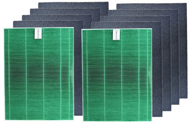 初蘊 Coway AP-1216 AP-1216L 空氣清淨機 H13高效濾網與活性碳濾棉, 1個, 2片抗菌HEPA濾網+8片活性碳濾棉, 2片抗菌HEPA濾網+8片活性碳濾棉