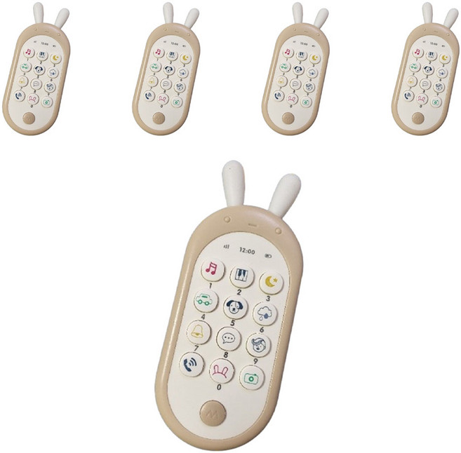 하베브릭스 아기토끼 핸드폰 장난감 멜로디완구, 혼합색상, 5개