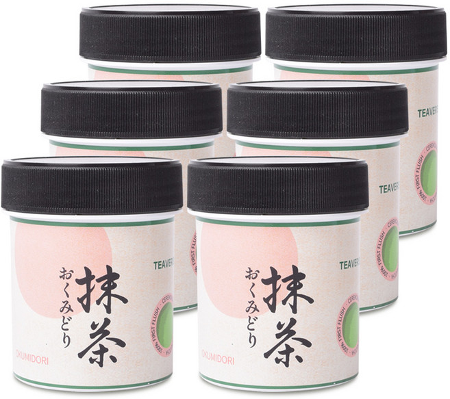 티버스 일본말차 세레모니얼 등급 원통형 오쿠미도리 프리미엄 녹차 파우더 가루 분말, 6개, 1개입, 40g