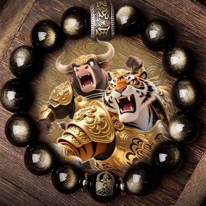 김요석 12지신 타이거 토끼 행운의 팔찌 소원성취 남자 12mm