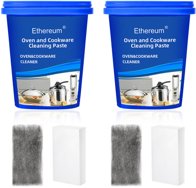 1+1 스텐 기름때 제거 초강력 세제 주방 탄 냄비 후라이팬 탄거 기름 제거제 렌지 후드 클리너 키친 싱크대 욕실 청소 세척, 430g, 2개, R99565A