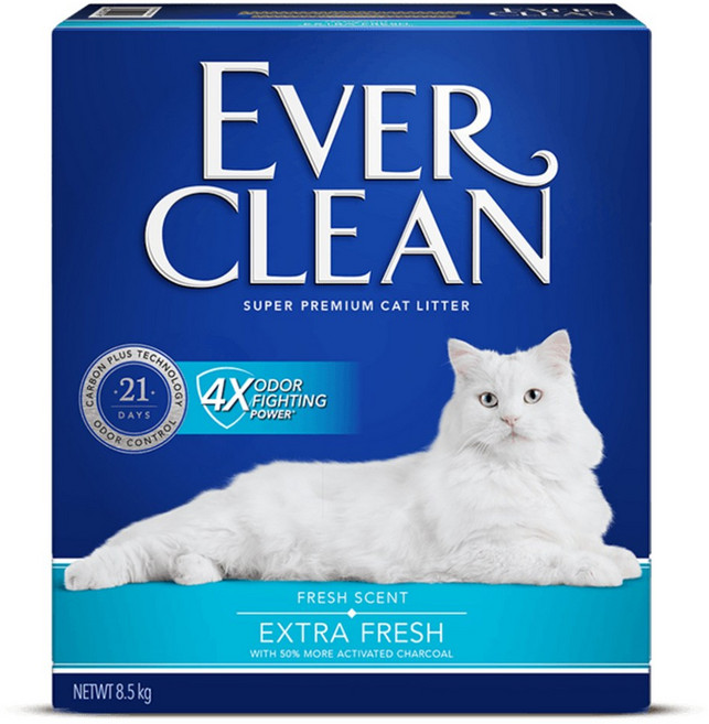 Ever Clean 藍鑽 4倍淨味貓砂 8.5kg 1盒 微香 淨味21天, 1個