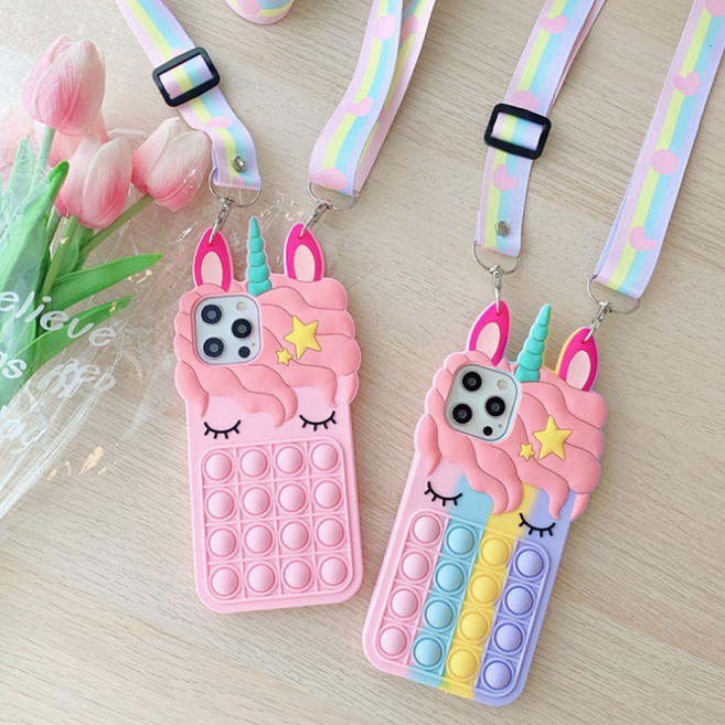 갤럭시A10E A20 A30 A50 A11 A21 A31 A51 A71 A12 A32 5G 유니콘 푸쉬팝 스트랩케이스