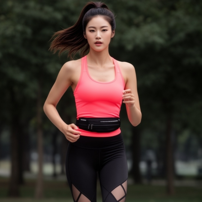 러닝벨트 플립 마라톤 조깅 남자 여자 남성 여성 런닝 힙색 핸드폰 수납, 블랙