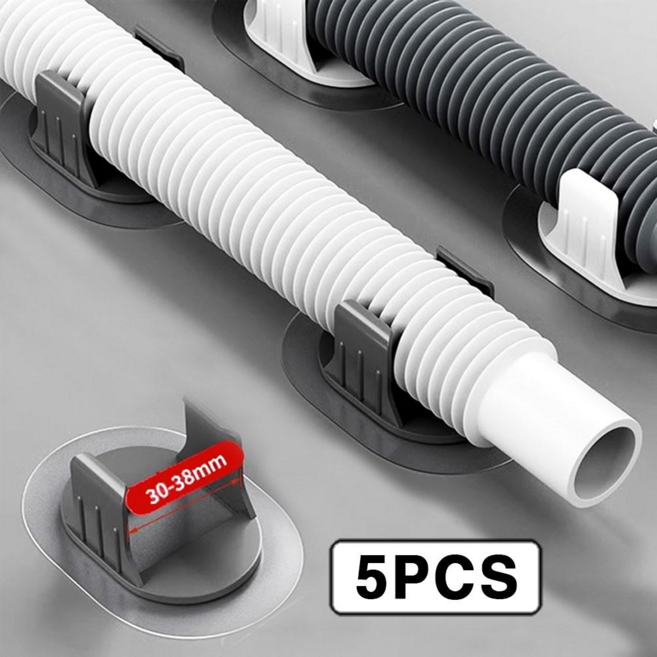 클라이트 배수 호스 고정 홀더 세탁기 호스 고정 클램프 5P 세탁기 호스 거치대, 1세트