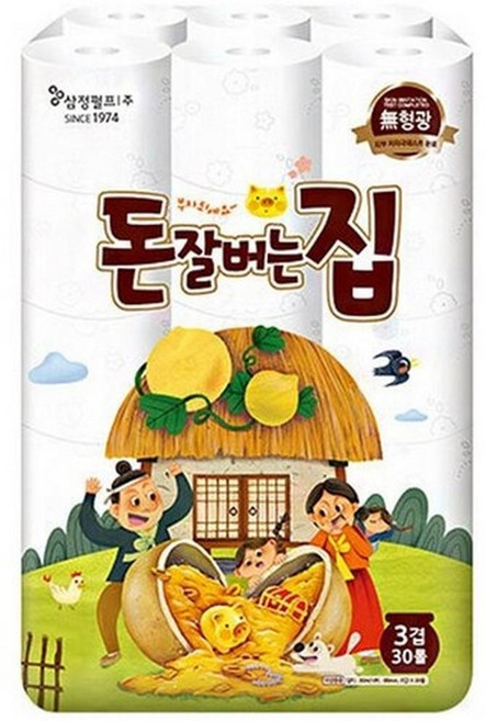 돈잘버는집 3겹 고급롤화장지, 30m, 30개입, 4개