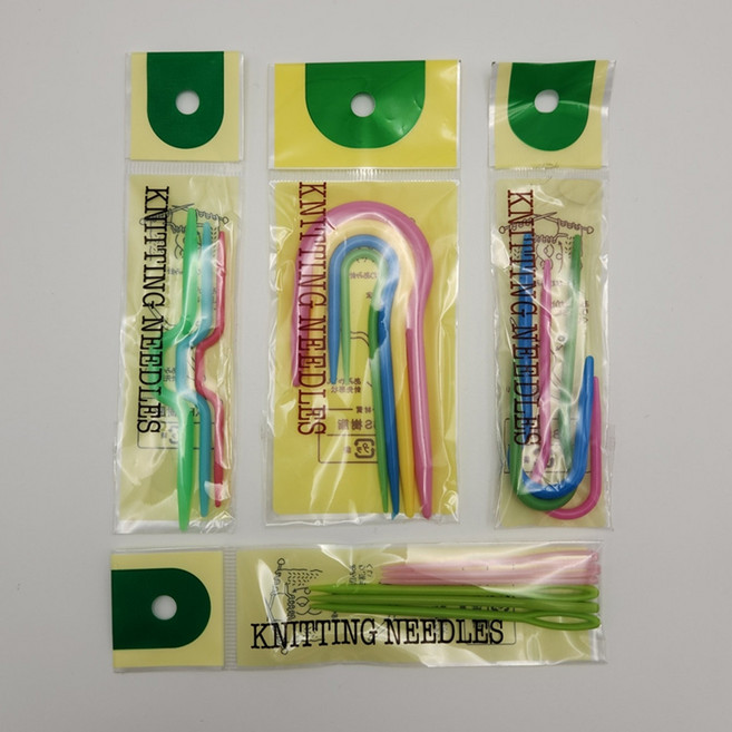 플라스틱 꽈배기 바늘 뜨개질 돗바늘 세트, 바늘 3종류 모음 세트