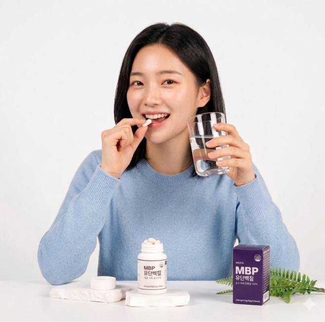 [라뮤즈바이탈] 위드바이오 MBP 유단백정 뼈건강 유산균 600mg 90정, 1개/90정