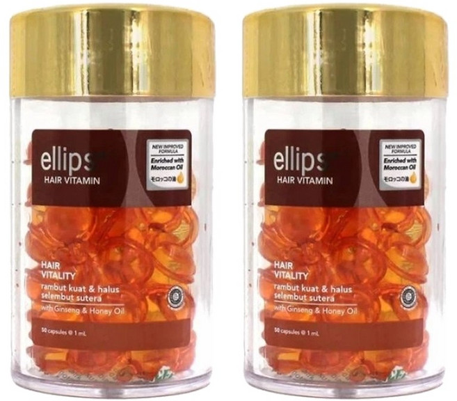 엘립스 헤어에센스 비타민 오일 바이탈리티 위드 진생 앤 허니, 2개, 50ml