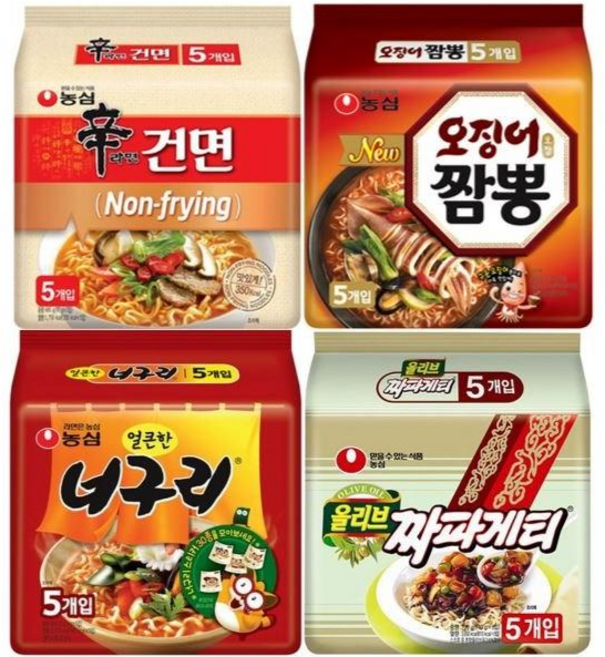 농심 신라면건면5입+오징어짬뽕5입+너구리5입+짜파게티5입 총 20봉, 1세트