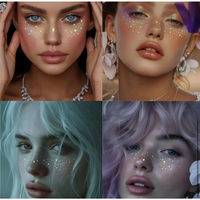 페이스타투스티커 할로윈타투스티커 공주스티커, 1개, 믹스세트(6개입)