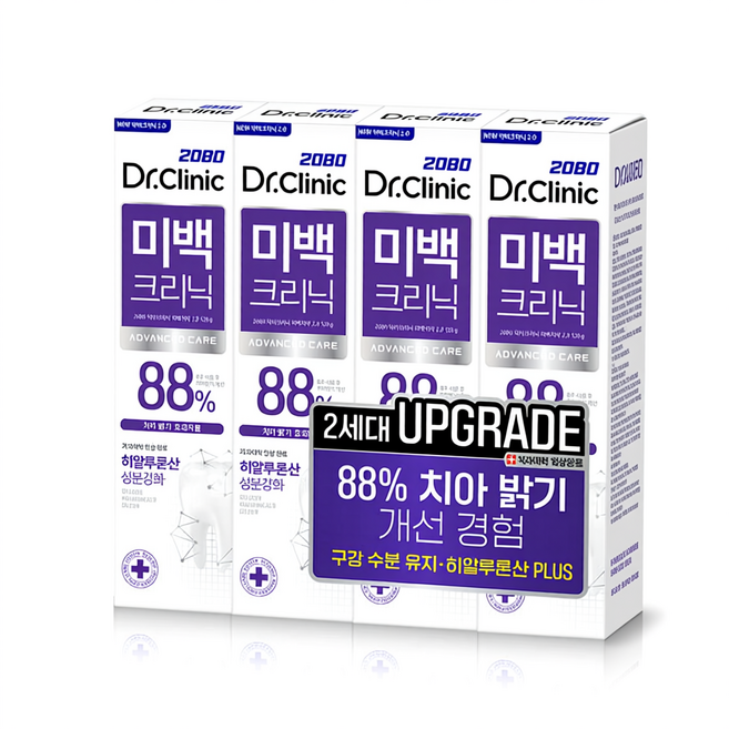 2080 닥터크리닉 미백 치약 120gX4입, 120g, 1개
