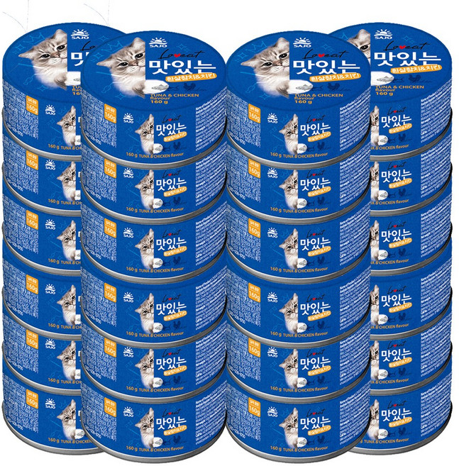 사조 러브잇 맛있는캔 고양이간식, 흰살참치&치킨, 24개