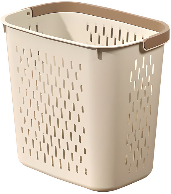 리빙공감 우드톤 빨래바구니, 크림베이지