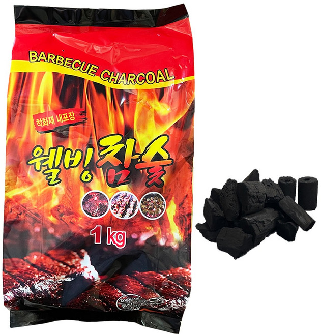 화성연료 웰빙 참숯, 1kg, 2개