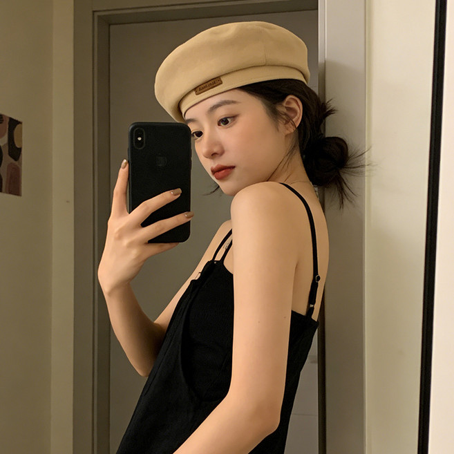 Karsaer 베레모 화가 모자 여성 면 모자 영국풍 귀요미 빈티지 캐주얼 출근 등교 착용 G0058