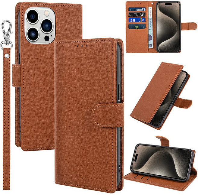 반스등 두꺼운 다중 카드 슬롯 가죽 다이어리 지갑 박스 + 팔찌 세트